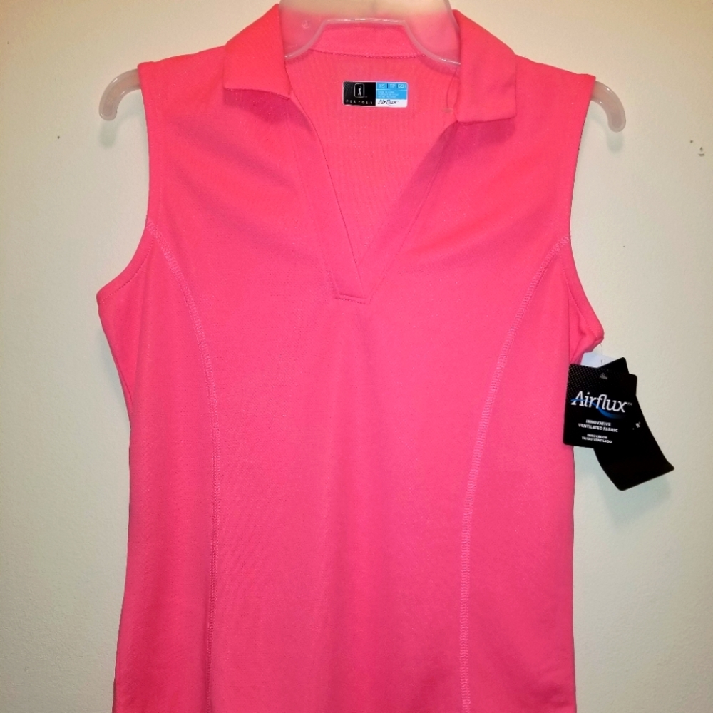 Women's PGA Tour Airflux Pink Ventilated Wicker Shirt Size XS MSRP $50